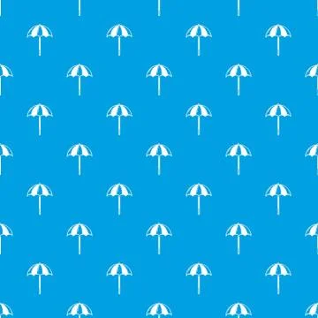 Beach umbrella pattern seamless blue Illustrazione stock