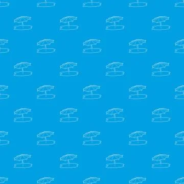 Beach umbrella pattern vector seamless blue 스톡 일러스트