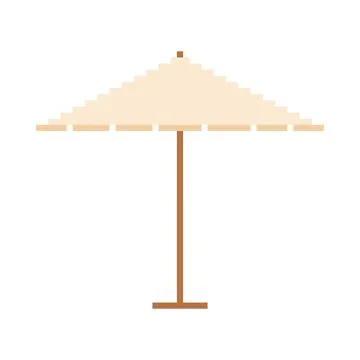 Beach umbrella pixel art vector icon, restaurant or Cafe sunshade, vacation 스톡 일러스트