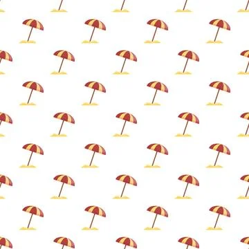 Beach umbrella seamless pattern for summer vacation theme Stock Illustration
