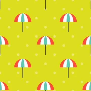 Beach umbrella seamless pattern for use as wrapping paper gift or wallpaper a Stock Illustration