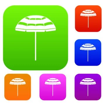 Beach umbrella set collection Stockillustratie