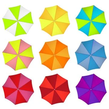 Beach umbrella set Stock Illustration