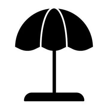 Beach umbrella solid icon. Parasol vector illustration isolated on white Stock Illustration