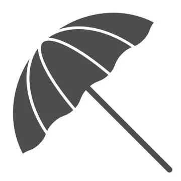Beach umbrella solid icon. Summer parasol vector illustration isolated on white Stock Illustration