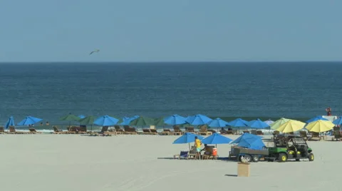 Beach Umbrella Summer Vacation Stock Footage 66542268