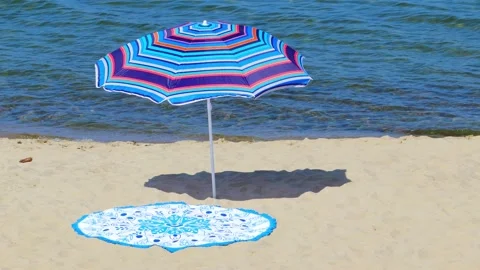 Beach umbrella from the sun Stock Footage 218444635
