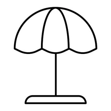 Beach umbrella thin line icon. Parasol vector illustration isolated on white Stock Illustration