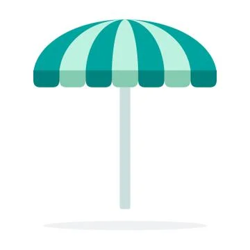 Beach umbrella vector flat material design isolated object on white background. Stock Illustration