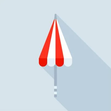 Beach umbrella vector illustration, flat style icon Illustrazione stock