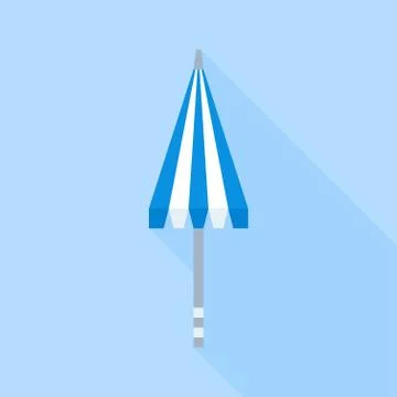 Beach umbrella vector illustration, flat style icon 스톡 일러스트