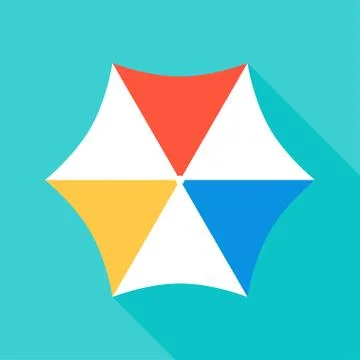 Beach umbrella vector illustration, flat style icon イラスト素材