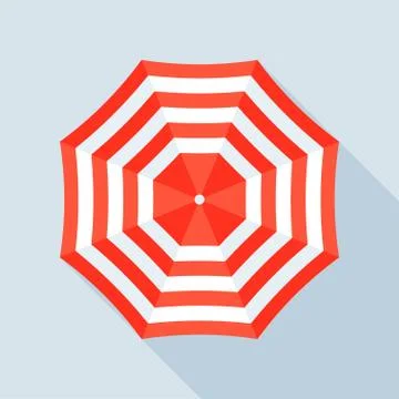 Beach umbrella vector illustration, flat style icon Stock Illustration