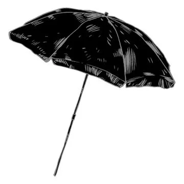 Beach umbrella vector illustration ink Stock Illustration