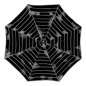 Beach umbrella vector illustration ink Stock-Illustration