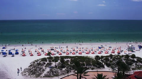 Beach &amp; Umbrellas 4K UHD Stock Footage 27464356