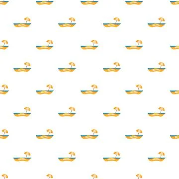 Beach umbrellas and sand creating summer pattern Stock Illustration