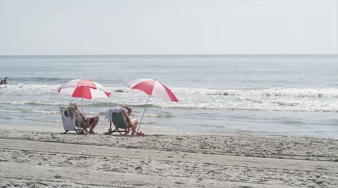 Beach Umbrellas Stock Footage 42012712
