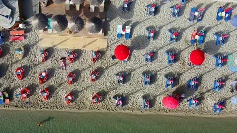 Beach umbrellas Video stock 206115917