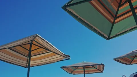 Beach umbrellas Stock Footage 322511237