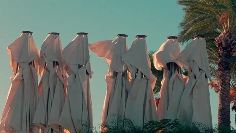 Beach umbrellas Stock Footage 322511275