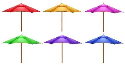 Beach umbrellas 库存插图