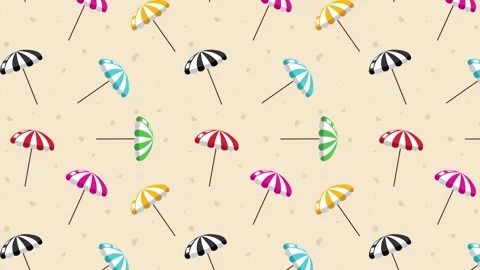 Beach umbrellas pattern Video stock 248536213