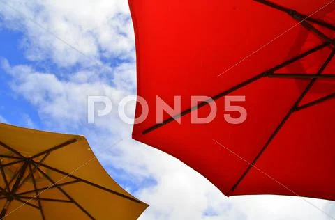Beach umbrellas Stock Photos