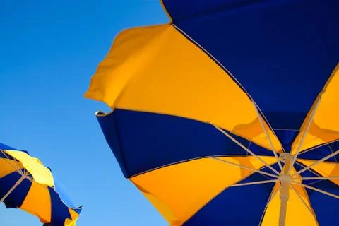 Beach umbrellas Stock Photos