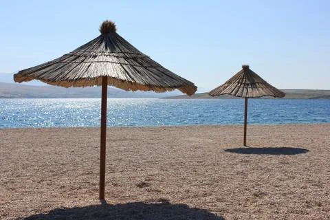 Beach umbrellas 스톡 사진