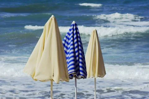 Beach umbrellas Stock Photos