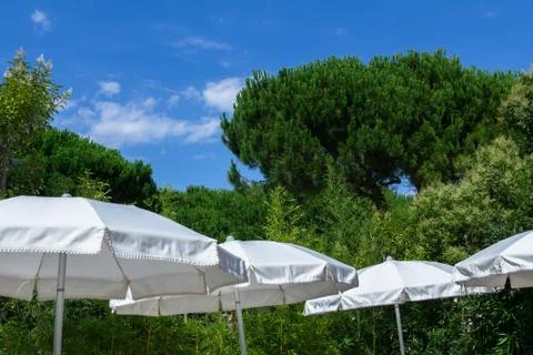 Beach umbrellas Stock Photos