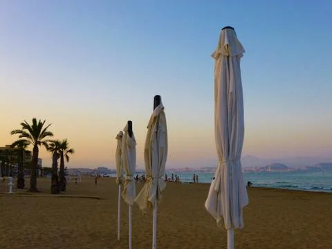 Beach umbrellas Stock Photos
