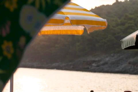Beach umbrellas Stock Photos