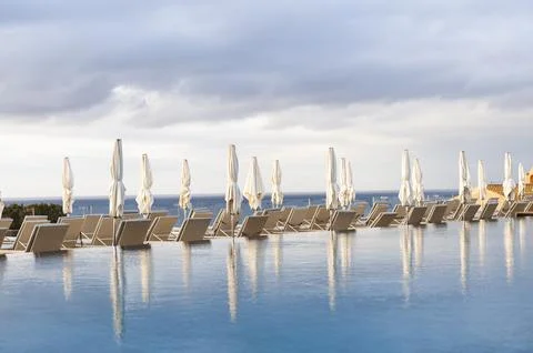Beach umbrellas Stock Photos
