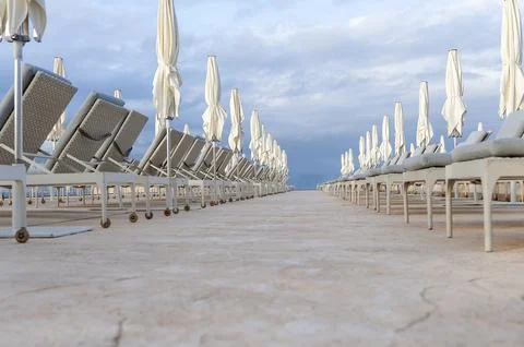 Beach umbrellas Stock Photos