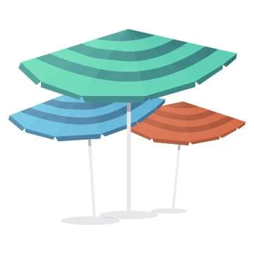 Beach umbrellas. Seasons objects parasol. Vector Illustration. I Illustrazione stock