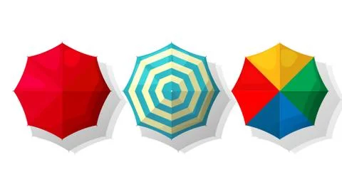 Beach umbrellas set Stock Illustration