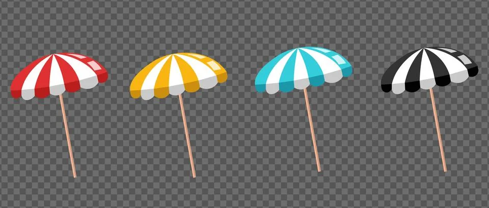 Beach umbrellas set Stock Illustration