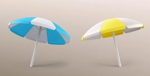 Beach umbrellas set isolated on background Illustrazione stock