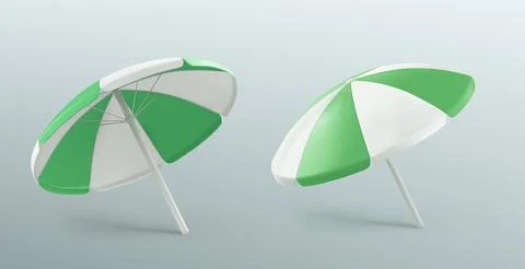 Beach umbrellas set isolated on background 스톡 일러스트