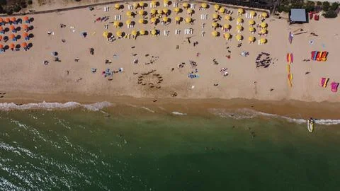 Beach Umrellas Drone Stock Photos