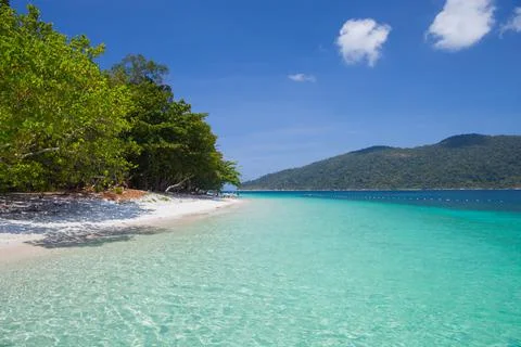 Beach under clear cloudy sky in Tropicana Stock Photos