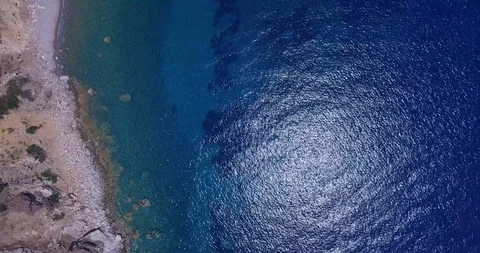 Beach under cliffs and wild olive trees Stock Footage 93396710
