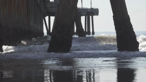 The beach underneath the pier. Vidéo 121257340