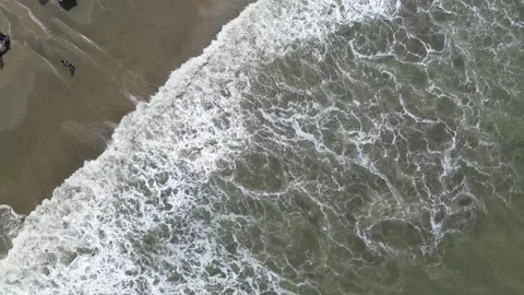 Beach: Upward Bird's-Eye Drone Spin (2024) 4K Stock Footage 274894341