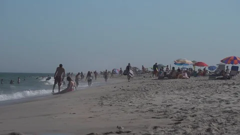 Beach In Use Stock Footage 93593457