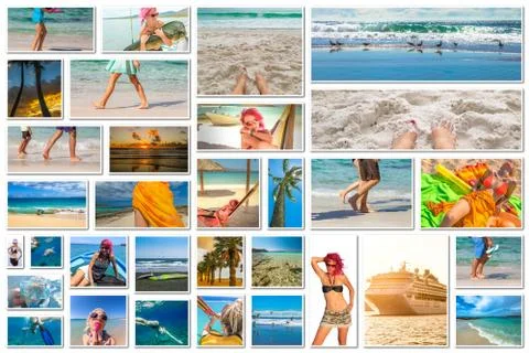 Beach vacation collage Foto stock