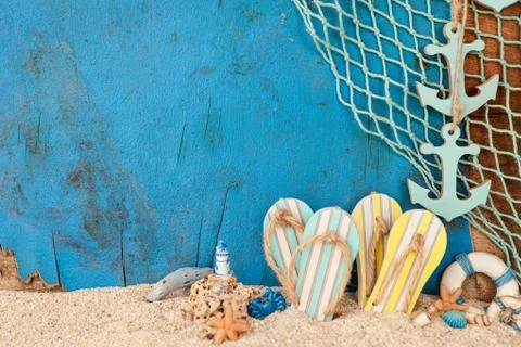 Beach vacation concept Stock Photos