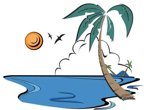 Beach vacation Stock Illustration